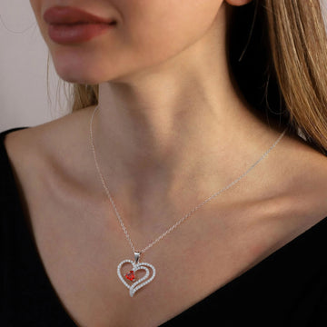 Romavan brand, right half birthstone necklace, colored cubic zirconia pendant necklace, available from January to December