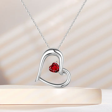 Romavan brand, glossy heart-shaped pendant necklace, colored cubic zirconia pendant necklace, available from January to December