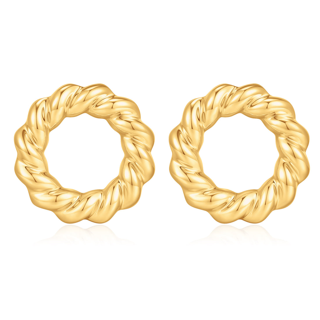 Golden, donut-shaped earrings