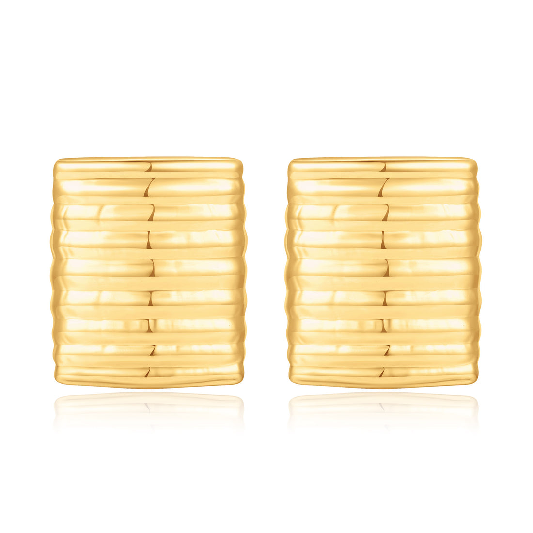 Golden, rectangular climbing ladder-shaped earrings