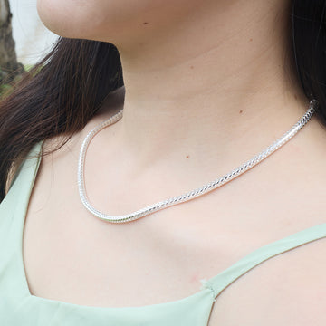 Black/Silver, 2mm/3mm fox tail chain style necklace, 16/18/20/22/24/26/30 inches
