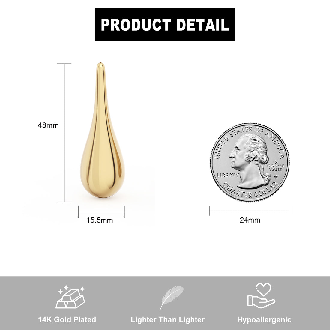 Golden-colored, trendy and popular, earrings with a strong sense of design
