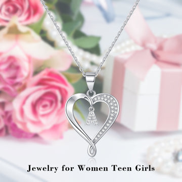 Romavan brand, Heart Unlimited necklace, capital letter pendant necklace, letters A-Z