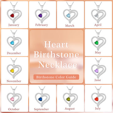 Silvery, right half twin birthstone necklace, first letter zircon pendant necklace, ladies' jewelry, gift for girls;
