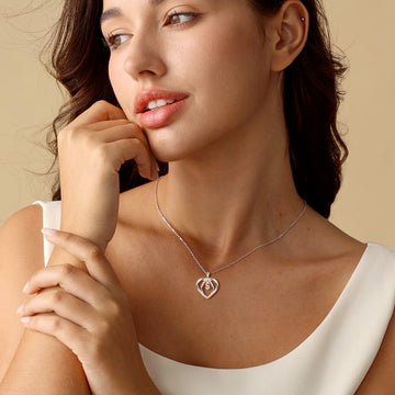 Silvery,cross heart-shaped initial letter necklace, S925 silver plated necklace, zircon pendant necklace, suitable jewelry gift for girls;