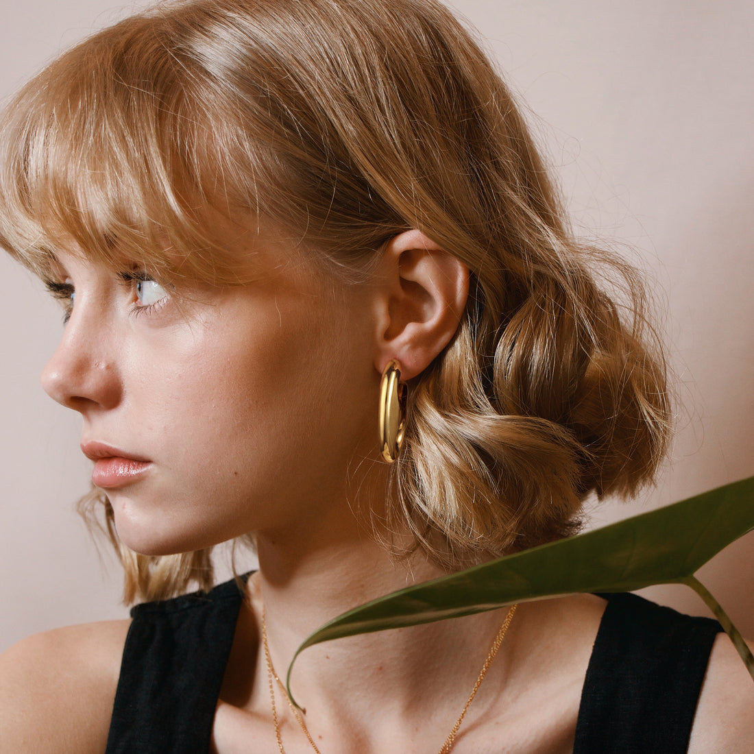 Golden, lobster claw clasp earrings